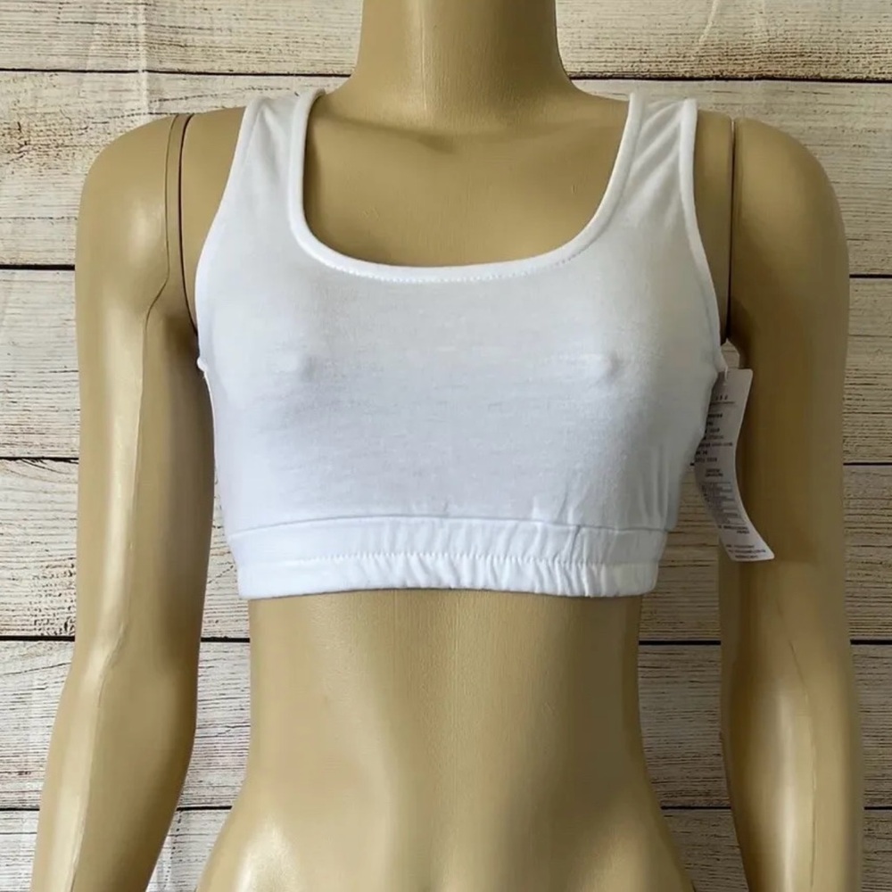 Do My Self Women White Sports Bra Size S NWT